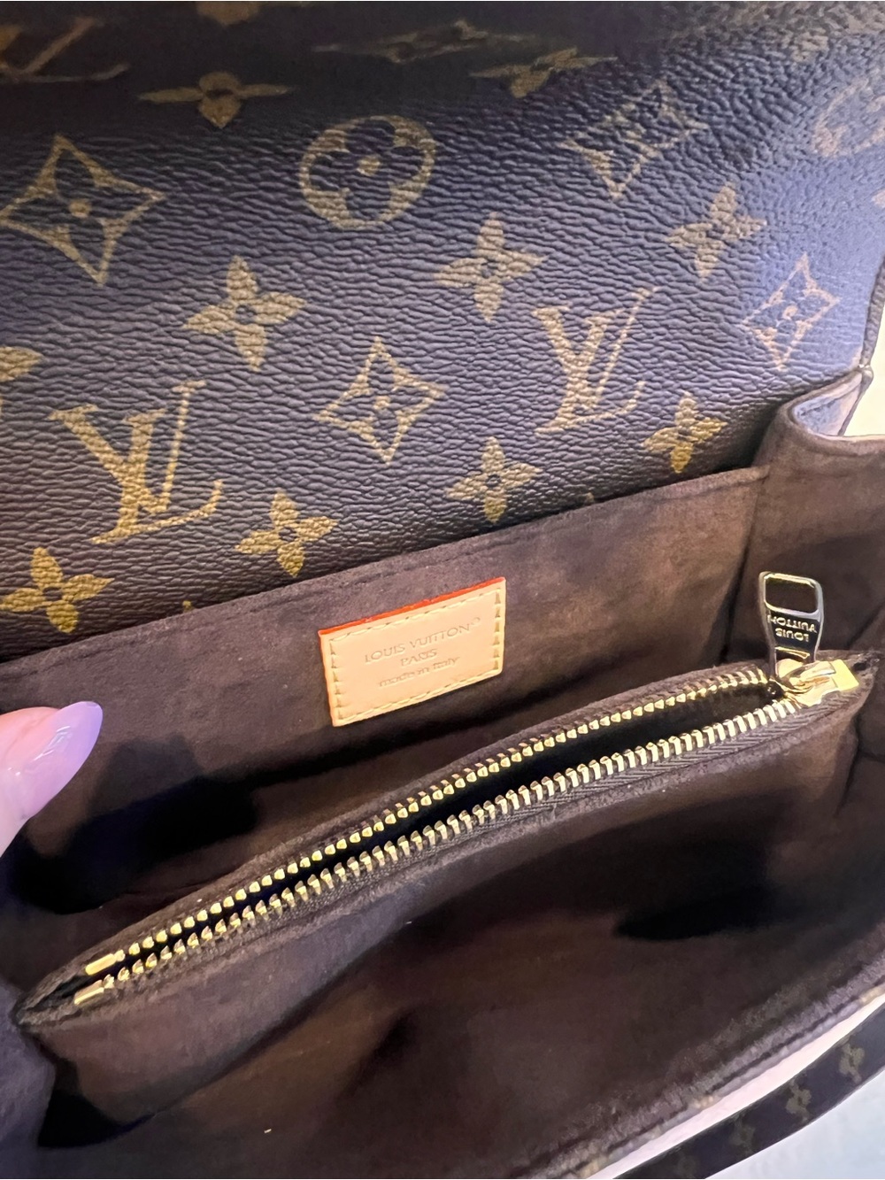 Louis Vuitton Brown Monogram Canvas Crossbody with Gold Chain - Picture 6 of 16